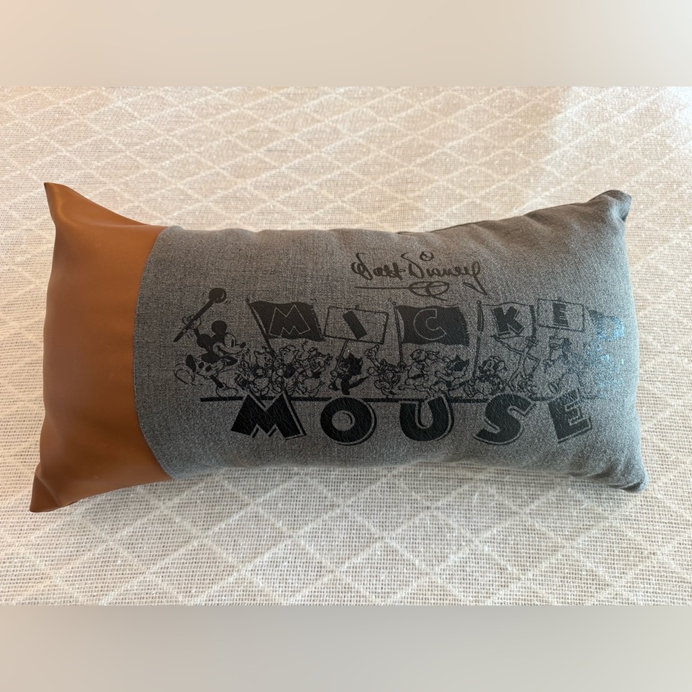 Mickey Mouse Gray and Brown Pillow Walt Disney World